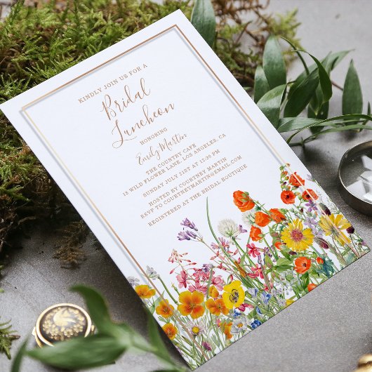 Bridal Luncheon Boho Wild Blume Brautparty Einladung