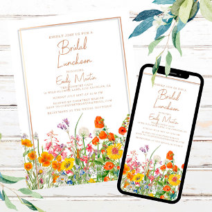 Bridal Luncheon Boho Wild Blume Brautparty Einladung