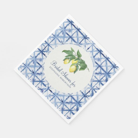 Bridal Luncheon Citrus Lemon Leaf Foliage Shibori Serviette (Ecke)
