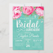 Bridal Luncheon Dusche Party Rosa Rose Einladung (Vorderseite)
