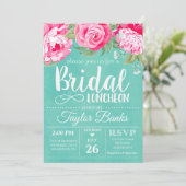 Bridal Luncheon Dusche Party Rosa Rose Einladung (Stehend Vorderseite)