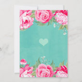 Bridal Luncheon Dusche Party Rosa Rose Einladung (Rückseite)