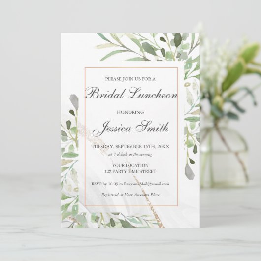 Bridal Luncheon Einladung (Stehend Vorderseite)