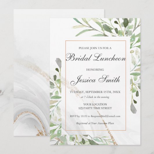 Bridal Luncheon Einladung (Vorne/Hinten)