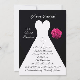 Bridal Luncheon Einladung — Bridal Gown on Black