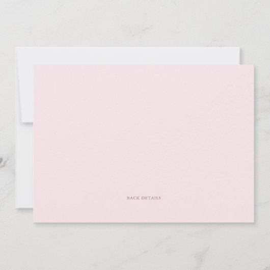 Bridal Luncheon Einladung von Watercolor Pink Peon (Rückseite)