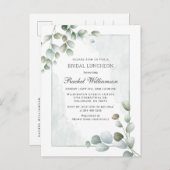 Bridal Luncheon Eukalyptus Greenery Watercolor Einladungspostkarte (Vorne/Hinten)
