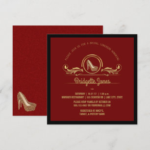 Bridal Luncheon Gold Red   Hochzeitsstift Einladung