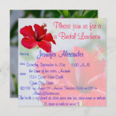 Bridal Luncheon Hübsche tropische Blume Einladung (Vorne/Hinten)