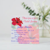 Bridal Luncheon Hübsche tropische Blume Einladung (Stehend Vorderseite)