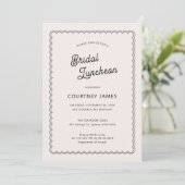 Bridal Luncheon, Minimalistisch und schlicht Einladung (Stehend Vorderseite)