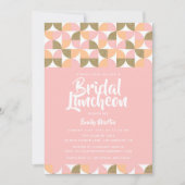 Bridal Luncheon Modern Pink Gold Brautparty Einladung (Vorderseite)
