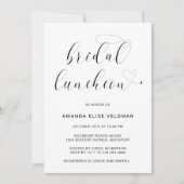 Bridal Luncheon, Moderne Schwarz-Weiß-Typografie Einladung (Vorderseite)
