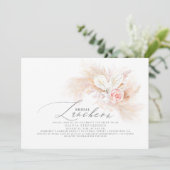 Bridal Luncheon Pampas Grass Exotic Dusche Einladung (Stehend Vorderseite)