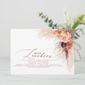 Bridal Luncheon Pampas Grass Terracotta Dusche/WC Einladung (Stehend Vorderseite)