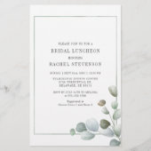 Bridal Luncheon Watercolor Eukalyptus Greenery Briefpapier (Vorderseite)