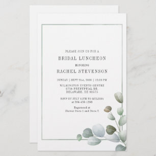 Bridal Luncheon Watercolor Eukalyptus Greenery Briefpapier