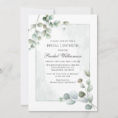 Bridal Luncheon Watercolor Eukalyptus Greenery Einladung (Vorderseite)