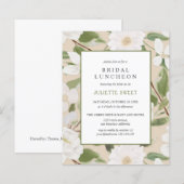 Bridal Luncheon | Weiße Blume Blätter Elfenbein (Vorne/Hinten)