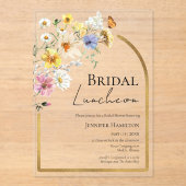 Bridal Luncheon | Wildblume Boho Brautparty Acryleinladungen (Vorderseite)