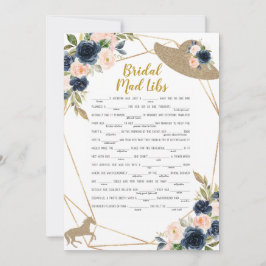 Bridal Mad Libs Horse Race Hat Theme Game Einladung