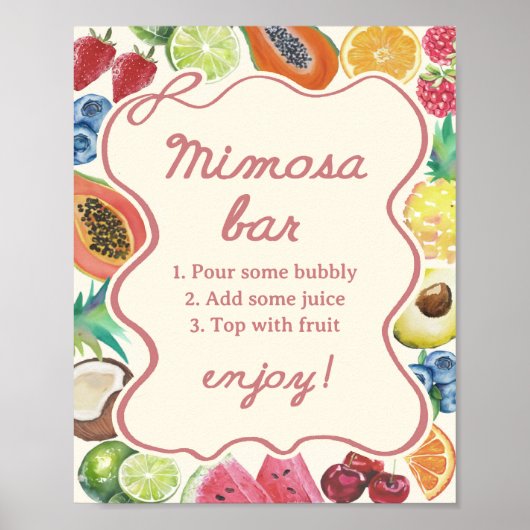 Bridal Mimosa Bar frisch vom Markt Poster (Vorne)