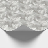 Bridal mit grauem und weißem Federmuster Geschenkpapier (Ecke)