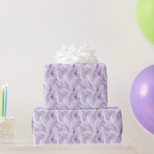 Bridal mit lila und weißem Federmuster Geschenkpapier