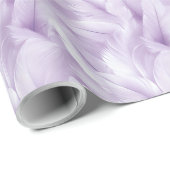 Bridal mit lila und weißem Federmuster Geschenkpapier (Rolleneckpunkt)