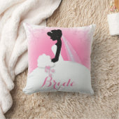Bridal Mrs Right Pink Braut Silhouette Kissen (Decke)