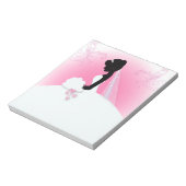Bridal Mrs Right Pink Braut Silhouette Notizblock (Rotiert)