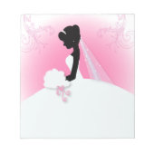 Bridal Mrs Right Pink Braut Silhouette Notizblock (Vorderseite)