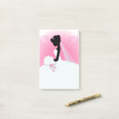 Bridal Mrs Right Pink Braut Silhouette Post-it Klebezettel (Auf Schreibtisch)