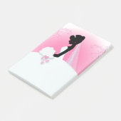 Bridal Mrs Right Pink Braut Silhouette Post-it Klebezettel (angewinkelt)