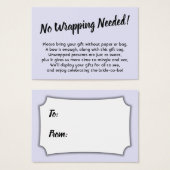 Bridal No Wrap Shower Lavender Gift Card (Vorne & Hinten)