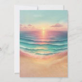 Bridal Ocean Beach Signature Summer Watercolor Einladung (Rückseite)