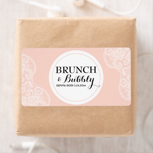 Bridal oder Baby Dusche Lace Mini Champagne Label (Insitu)