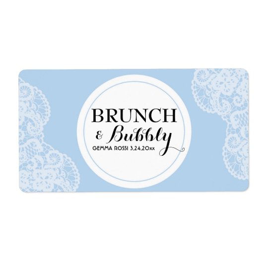 Bridal oder Baby Dusche Lace Mini Champagne Label (Vorne)