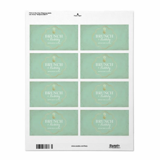 Bridal oder Baby Dusche Mini Champagner Etikett (Vorne)