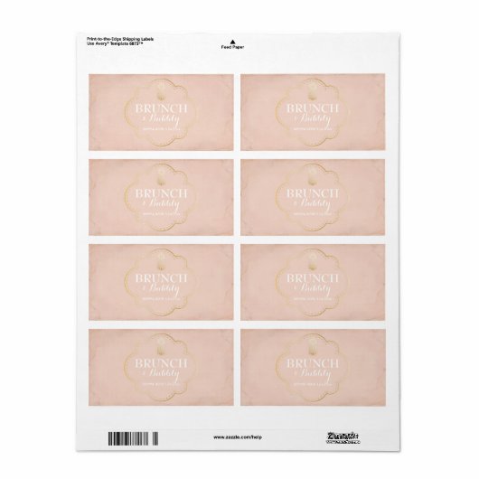 Bridal oder Baby Dusche Mini Champagner Etikett (Vorne)