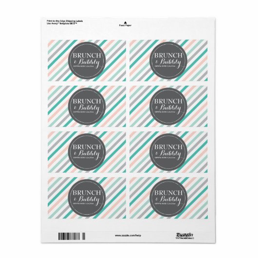 Bridal oder Babydusche Streifen Mini-Champagner-Et (Vorne)