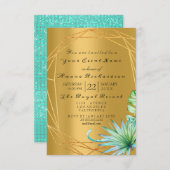 Bridal Palm Mint Parco Tassino Einladung (Vorne/Hinten)