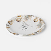 Bridal-Papierplatte | Holly Christmas Theme Pappteller (Schrägansicht)