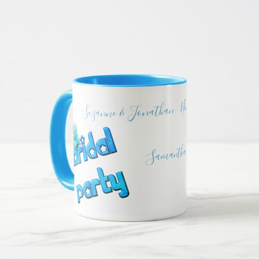 Bridal Party Cute Personalized Wedding Tasse (Vorderseite Links)
