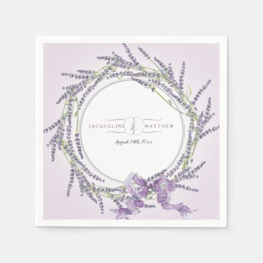 Bridal Polterabend Watercolor Lilac Lavender Serviette (Vorderseite)