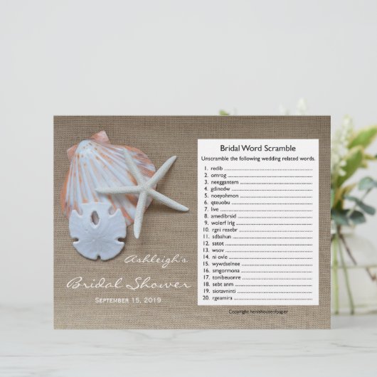 Bridal Polterabend Word Scramble Game (Stehend Vorderseite)