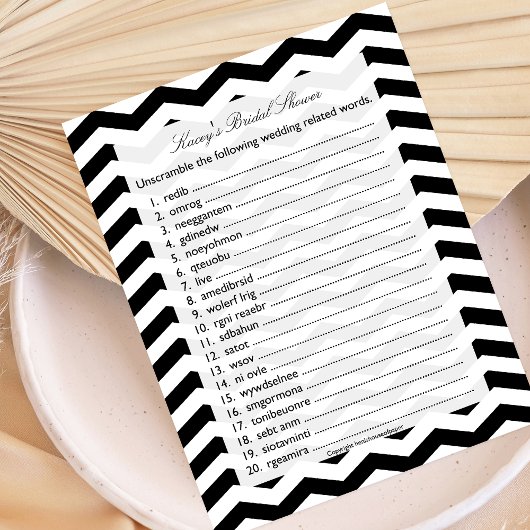 Bridal Polterabend Word Scramble Game