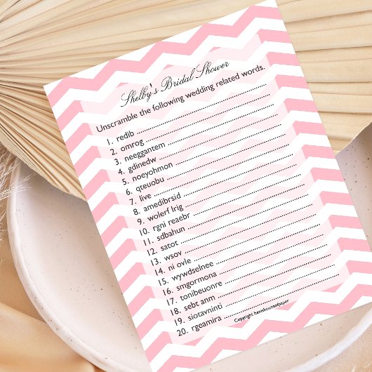 Bridal Polterabend Word Scramble Game