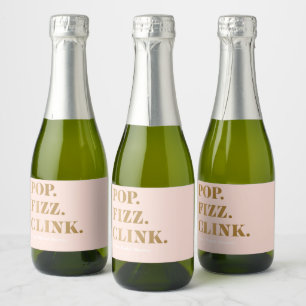 Bridal Pop Fizz Clink Mini Sparkling Weinflasche L Schaumweinetikett
