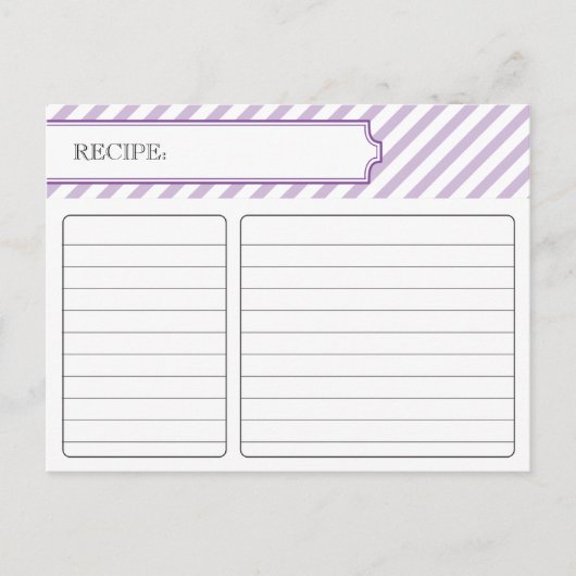 Bridal Recipe Card - Lila Postkarte (Vorderseite)